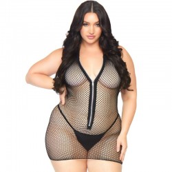 LEG AVENUE ROBE RÉSILLE ZIPPÉE 1X-2X