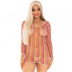 LEG AVENUE ZIGZAG MULTICOLORE MINI ROBE TAILLE UNIQUE