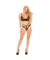 LEG AVENUE - SET 2 PIEZAS CON TANGA DOBLE TIRANTA M/L NEGRO