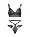 LEG AVENUE - SET 2 PIEZAS CON TANGA DOBLE TIRANTA M/L NEGRO