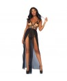 LEG AVENUE - ROBE MAXI CAGE ET STRING S/M