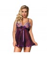 SUBBLIME BABYDOLL - AVEC ARC ET DÉTAILS BRILLANTS VIOLET S / M