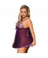SUBBLIME - BABYDOLL CON LAZO Y DETALLES BRILLANTES MORADO S/M