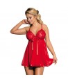 SUBBLIME BABYDOLL ROJO CON LACITO Y BRILLANTES S/M