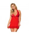 SUBBLIME - BABYDOLL RED MOTIFS FLORAUX DANS LES SEINS S / M