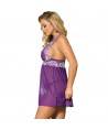 SUBBLIME - BABYDOLL BLANC FLORAL LACES PURPLE S / M