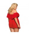 SUBBLIME QUEEN PLUS - ROBE COURTE + STRING ROUGE