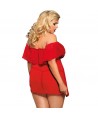 SUBBLIME - QUEEN PLUS ROBE COURTE + STRING ROUGE